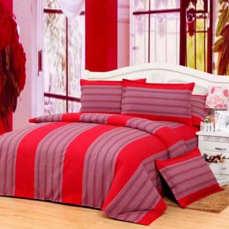 粗布中式四件套床上用品床单被套枕头套